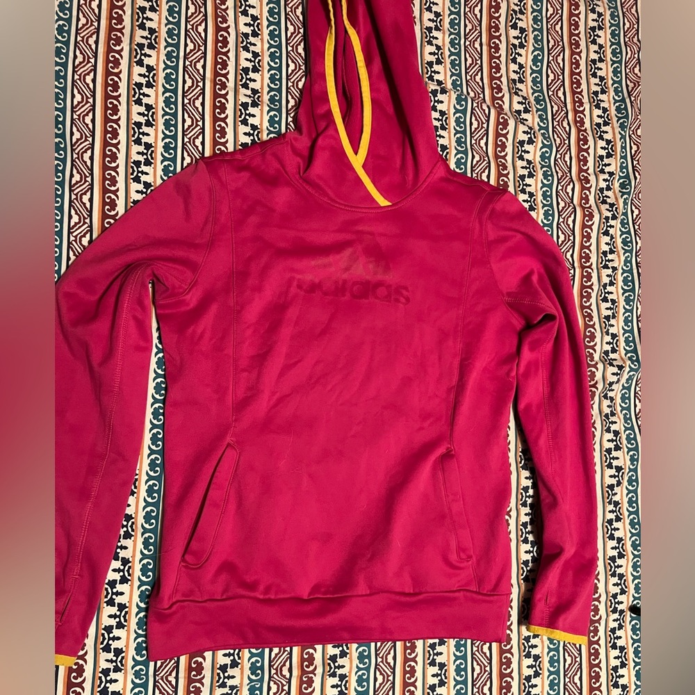 Pink adidas running hoodie size M